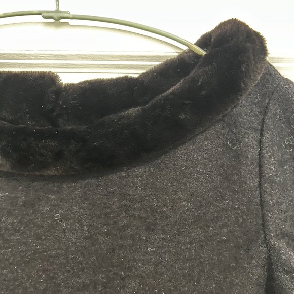 GEORGES RECH of Paris Black Sheath with Fur Trim - Picture 3 of 6